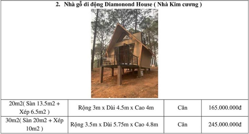 Bảng giá thi công nhà gỗ di động Bảng giá thi công nhà gỗ di động