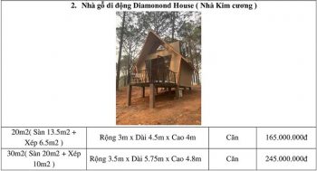 Bảng giá thi công nhà gỗ di động Diamonond House Bảng giá thi công nhà gỗ di động Diamonond House